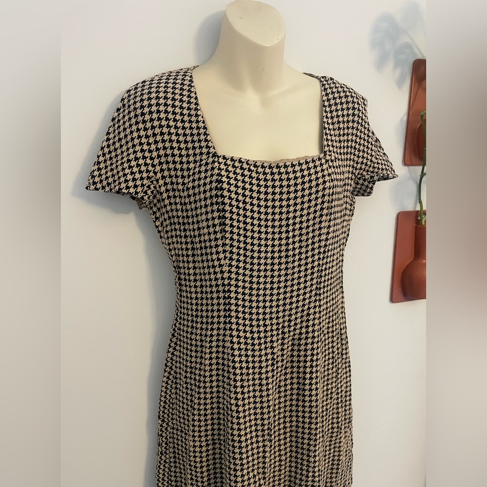 Vintage Emporio Armani Houndstooth Mini Dress 44